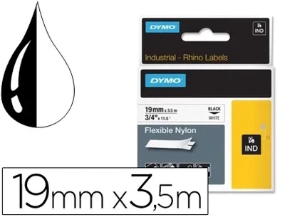 Cinta nylon flexible Rhino para rotuladora Dymo D1