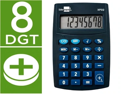 Calculadora bolsillo AZUL (8 dígitos) XF02 Liderpapel