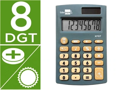 Calculadora bolsillo GRIS (8 dígitos) XF07 Liderpapel