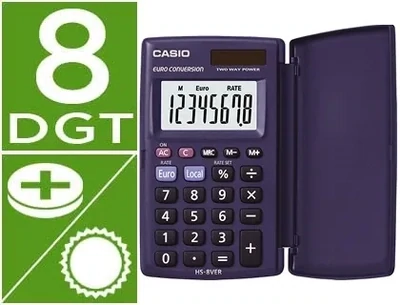 Calculadora de bolsillo (8 dígitos) HS-8VER Casio