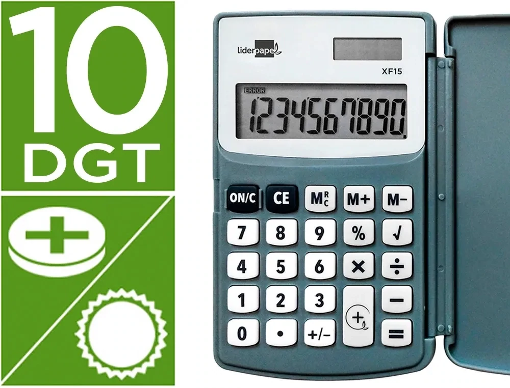 Calculadora de bolsillo (10 dígitos) XF15 Liderpapel