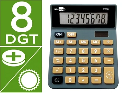 Calculadora sobremesa (8 dígitos) GRIS XF-18 Liderpapel