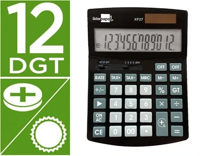 Calculadora sobremesa (12 dígito) NEGRO XF27 Liderpapel