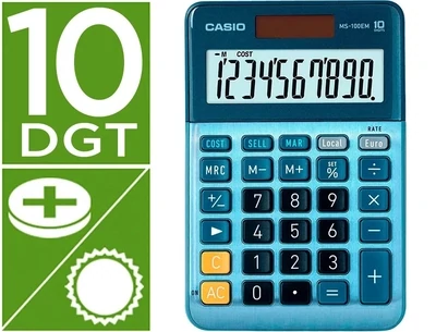Calculadora sobremesa (10 dígitos) MS-100EM de Casio