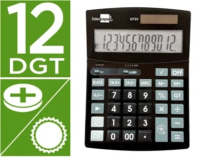 Calculadora sobremesa (12 dígito) NEGRO XF30 Liderpapel