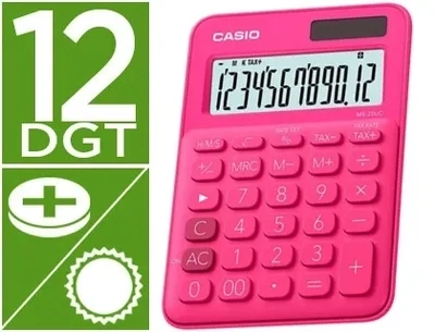 Calculadora sobremesa (12 dígitos) FUCSIA MS-20UC Casio
