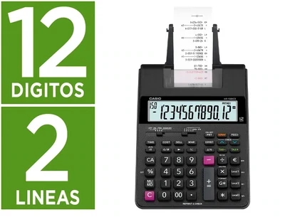 Calculadora impresora (12 dígitos) HR-150RCE de Casio