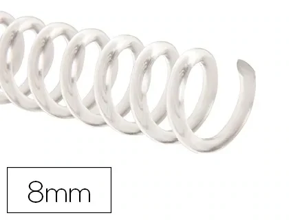Espiral plástico transparente 5:1 (8 mm) de Q-Connect
