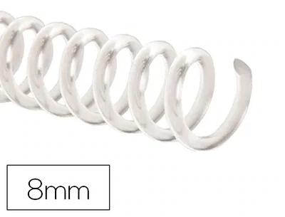 Espiral plástico transparente 5:1 (8 mm) de Q-Connect