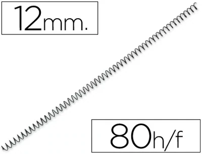 Espiral metálica 4:1 NEGRO (hasta 80 hojas) Q-Connect