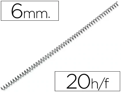 Espiral metálica 4:1 NEGRO (hasta 20 hojas) Q-Connect