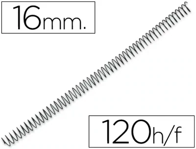 Espiral metálica 4:1 NEGRO (hasta 120 hojas) Q-Connect