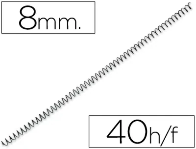 Espiral metálica 4:1 NEGRO (hasta 40 hojas) Q-Connect