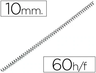 Espiral metálica 4:1 NEGRO (hasta 60 hojas) Q-Connect