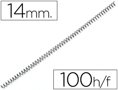 Espiral metálica 4:1 NEGRO (hasta 100 hojas) Q-Connect