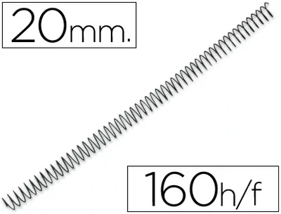 Espiral metálica 4:1 NEGRO (hasta 160 hojas) Q-Connect