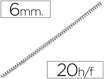 Espiral metálica 5:1 NEGRO (hasta 20 hojas) Q-Connect