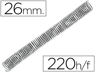 Espiral metálica 5:1 NEGRO (hasta 220 hojas) Q-Connect