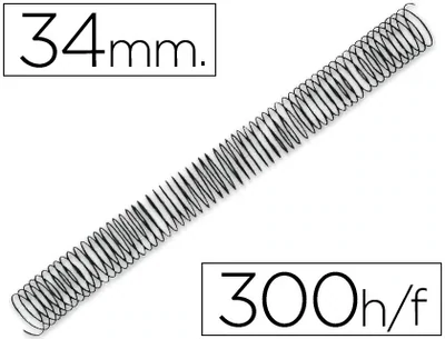 Espiral metálica 5:1 NEGRO (hasta 300 hojas) Q-Connect