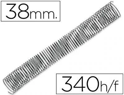 Espiral metálica 5:1 NEGRO (hasta 340 hojas) Q-Connect