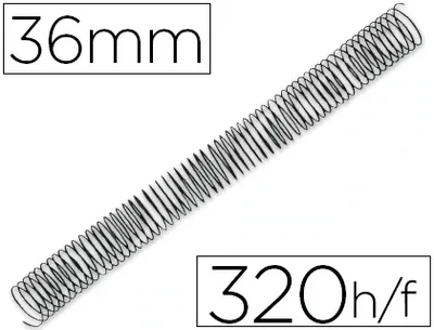 Espiral metálica 5:1 NEGRO (hasta 320 hojas) Q-Connect