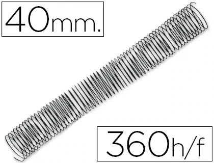 Espiral metálica 5:1 NEGRO (hasta 360 hojas) Q-Connect