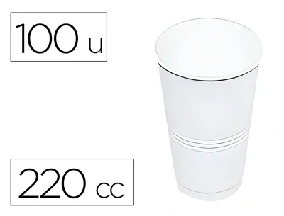 Vaso de plástico blanco 220 cc reutilizable