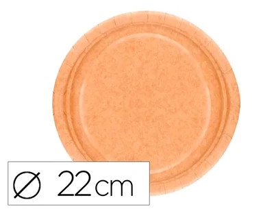 Plato llano (22 cm) cartón biodegradable marrón