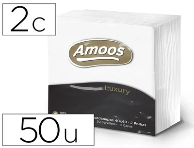 Servilleta papel blanco dos capas (40x40 cm) Amoos