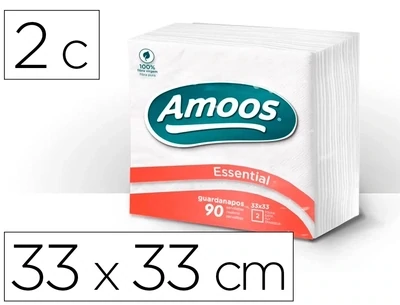Servilleta papel blanco dos capas (33x33 cm) Amoos
