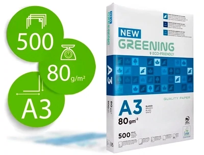 Papel fotocopiadora A3 (80 gr) Greening de Liderpapel