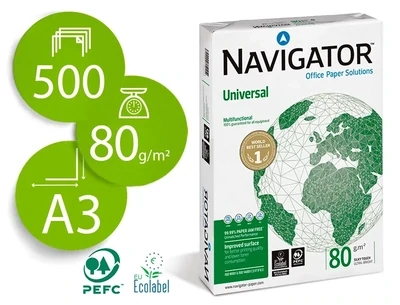 Papel fotocopiadora A3 (80 gr) Navigator Universal