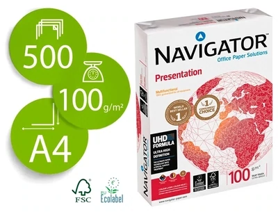 Papel fotocopiadora A4 (100 gr) Navigator Presentation