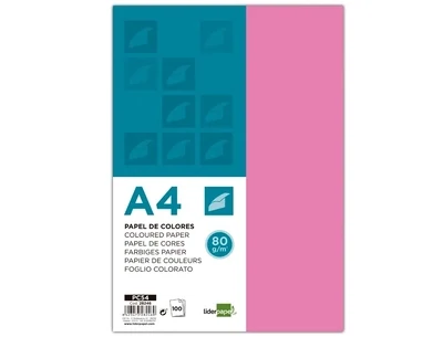Papel color A4 (80 gr) ROSA de Liderpapel