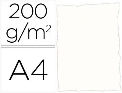 Papel pergamino A4 (200 gr) rústico blanco de Michel