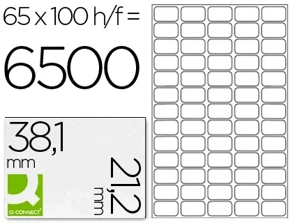 Etiqueta adhesiva blanca (38,1x21,2 mm) de Q-Connect