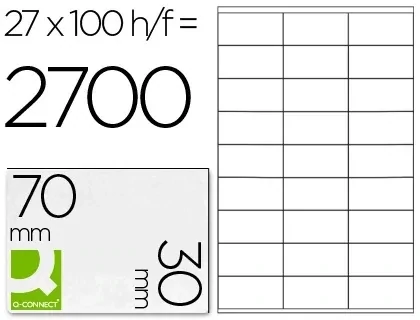 Etiqueta adhesiva blanca (70x30 mm) de Q-Connect