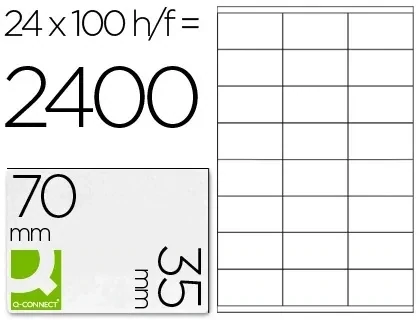 Etiqueta adhesiva blanca (70x35 mm) de Q-Connect