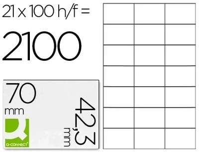 Etiqueta adhesiva blanca (70x42,3 mm) de Q-Connect