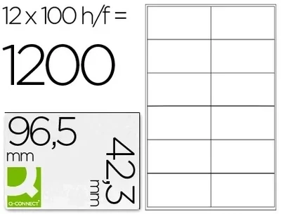 Etiqueta adhesiva blanca (96,5x42,3 mm) de Q-Connect