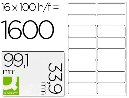 Etiqueta adhesiva blanca (99x33,9 mm) de Q-Connect