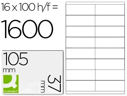 Etiqueta adhesiva blanca (105x37 mm) de Q-Connect
