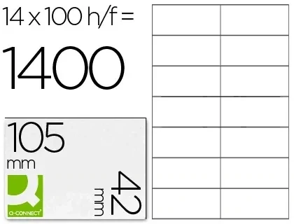 Etiqueta adhesiva blanca (105x42 mm) de Q-Connect
