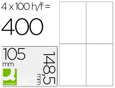 Etiqueta adhesiva blanca (105x148,5 mm) de Q-Connect