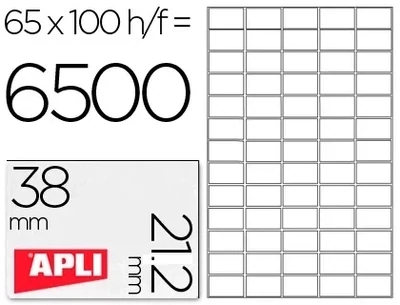 Etiqueta adhesiva blanca (38x21,2 mm) de Apli