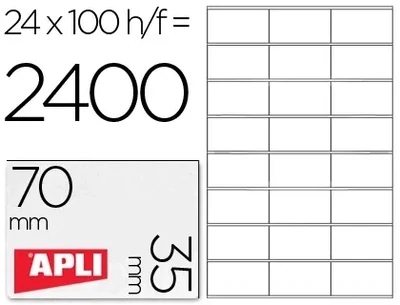 Etiquetas adhesiva blanca (70x35 mm) de Apli