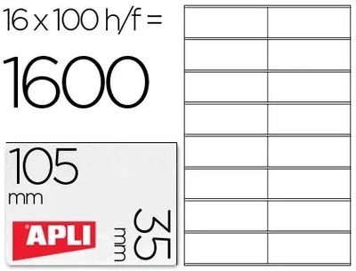 Etiquetas adhesiva blanca (105x35 mm) de Apli