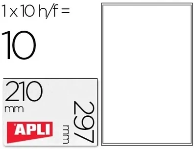 Etiquetas adhesiva transparente(210x297 mm) de Apli