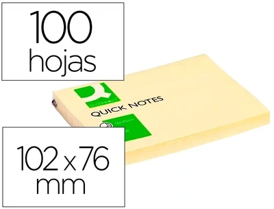 Notas adhesivas (75x100 mm) amarillo de Q-Connect