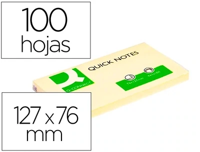 Notas adhesivas (76x127 mm) amarillo de Q-Connect